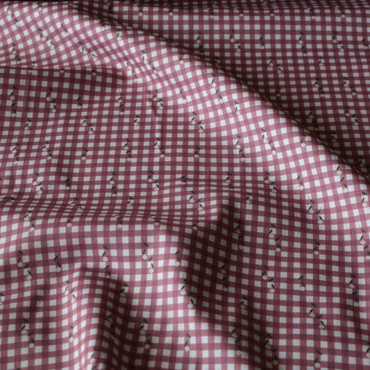 Woven Fabric checkered Daisy 'pink' 1 m Pre-cut