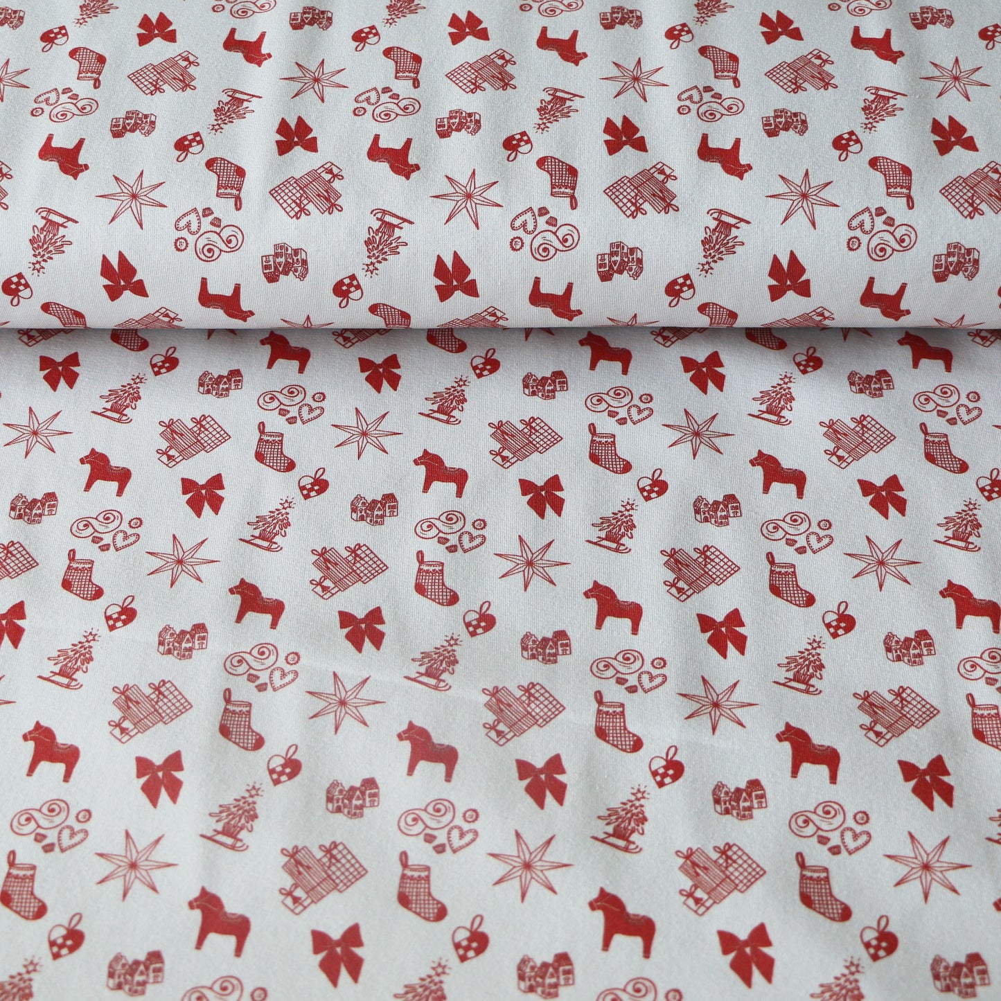 Trikå Skandi Jul 'Creme & Red' 0,9 m PreCut