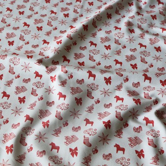 Trikå Skandi Jul 'Creme & Red' 0,9 m PreCut
