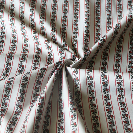 Vävd Julblommor 'Creme & Red'