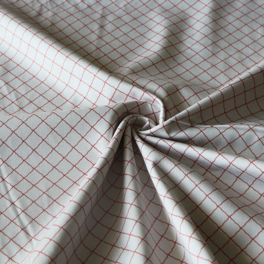 Woven Cotton Christmas 'Creme & Red' 