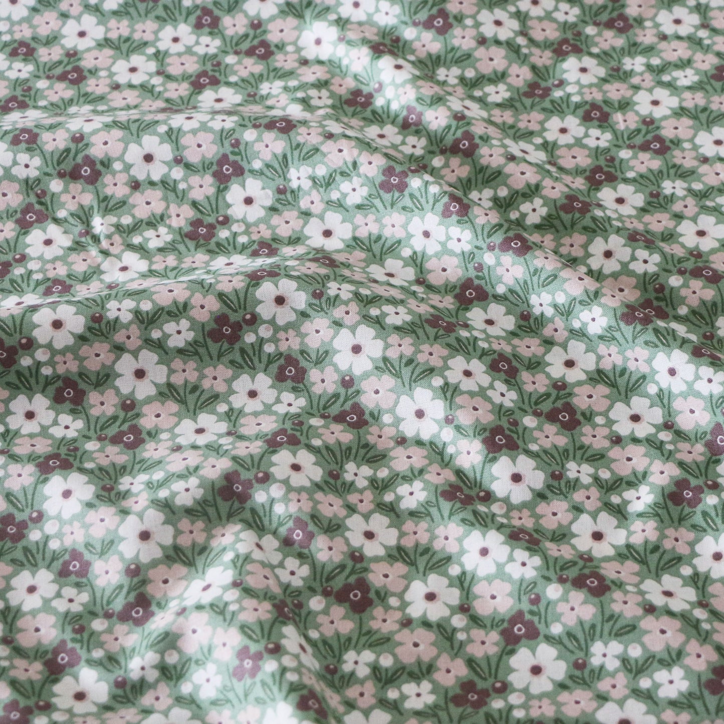 Gewebter Stoff Blumenwiese 'Olive'