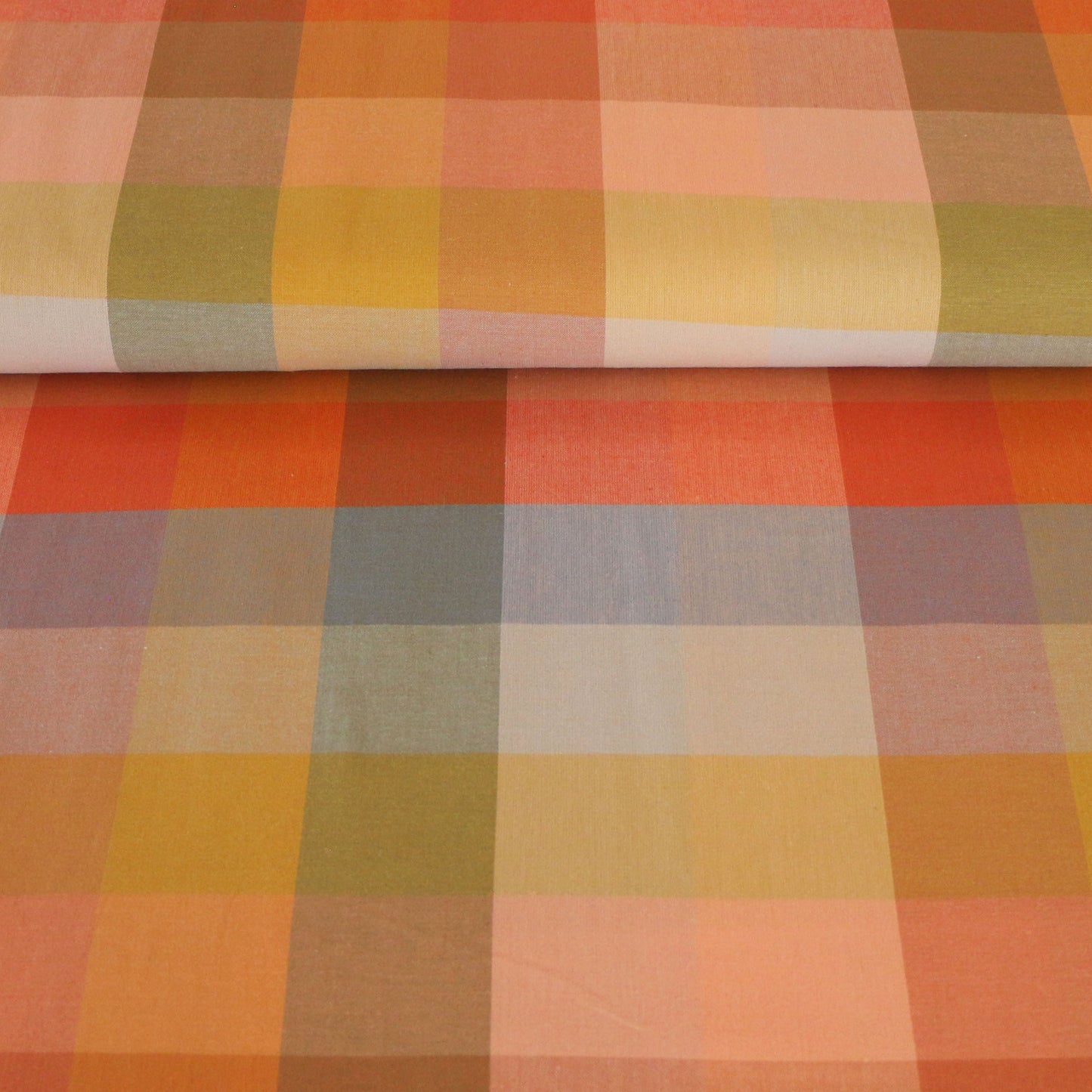 Woven Fabric Happy Checkers 'sunset'
