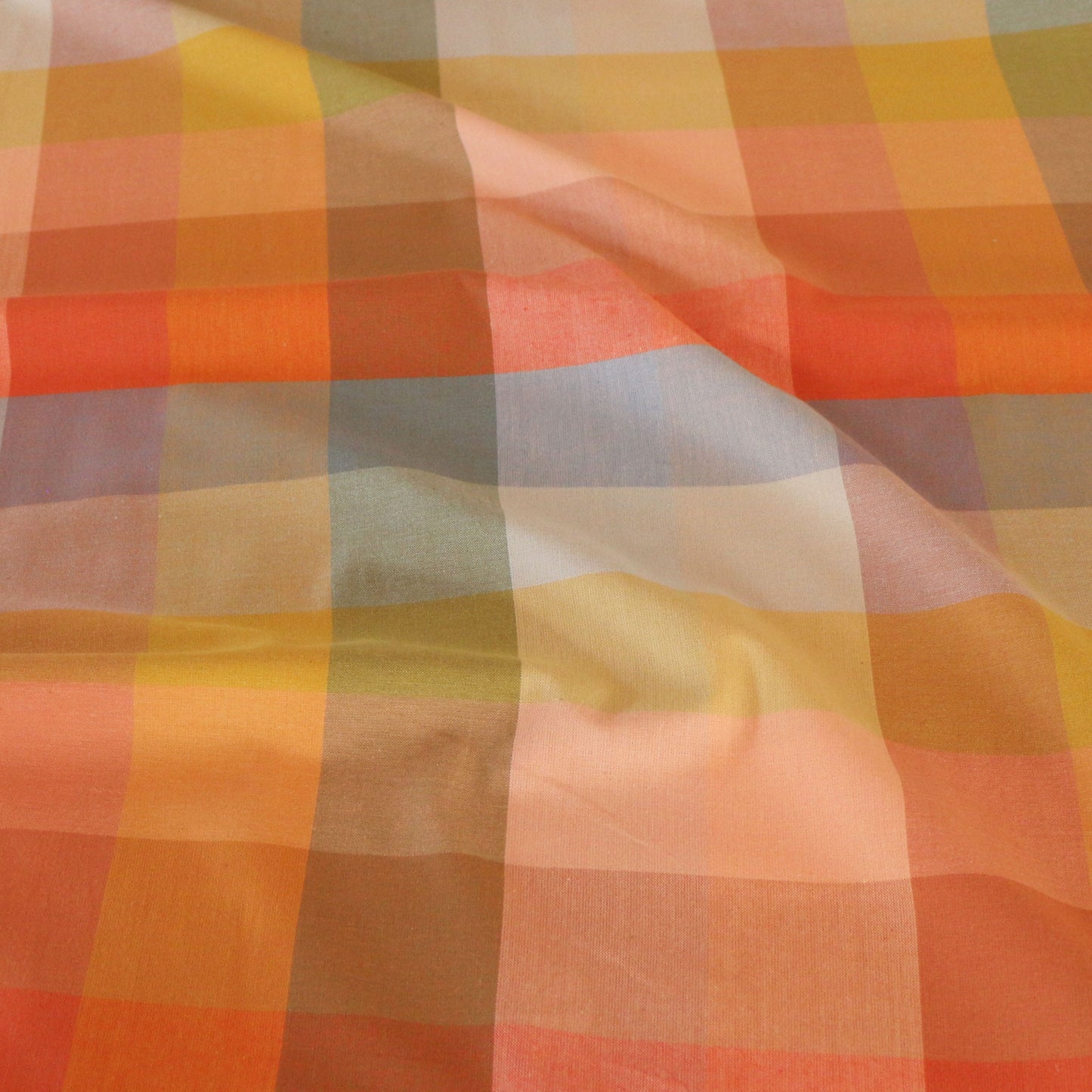 Woven Fabric Happy Checkers 'sunset'