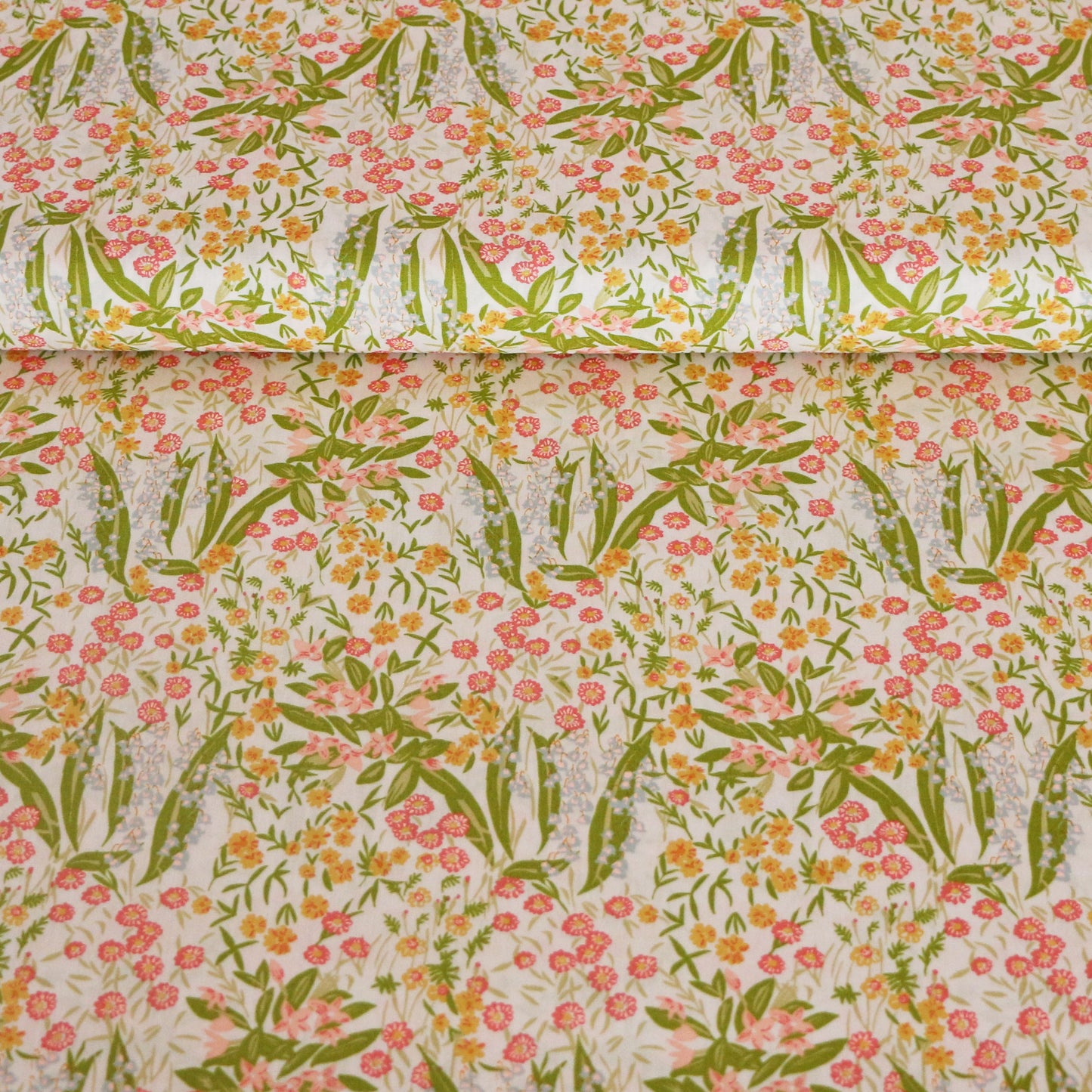 Woven Fabric Signs of Spring 'Creme'