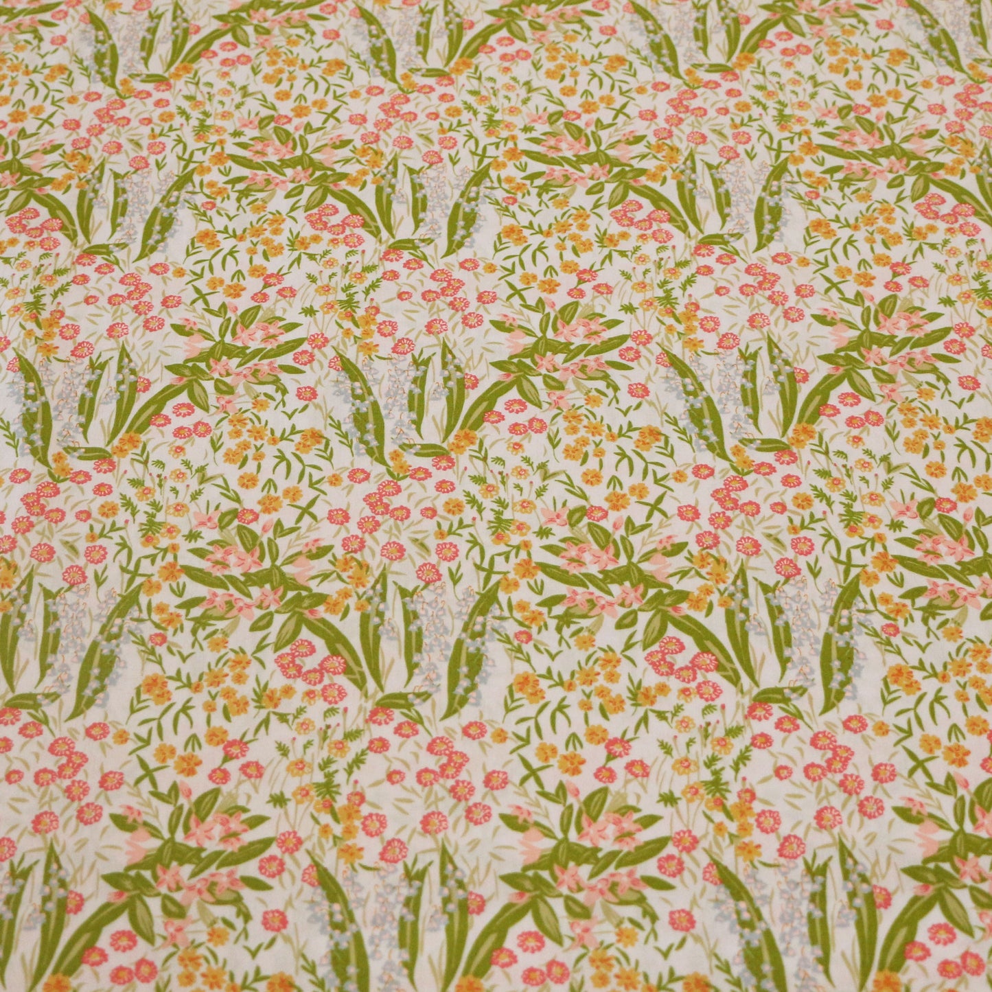 Woven Fabric Signs of Spring 'Creme'