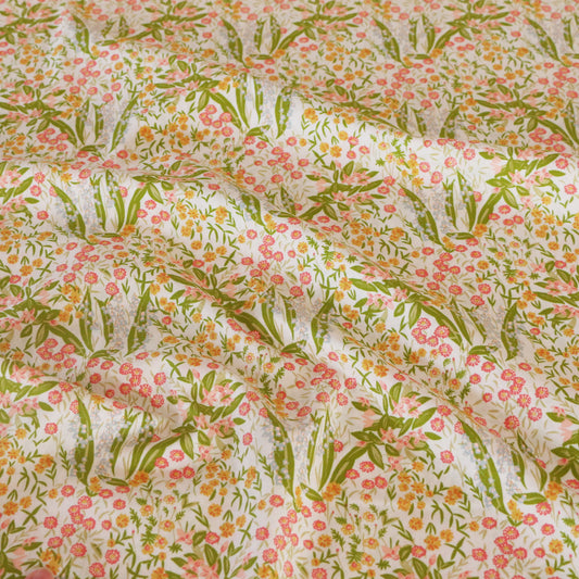 Woven Fabric Signs of Spring 'Creme'