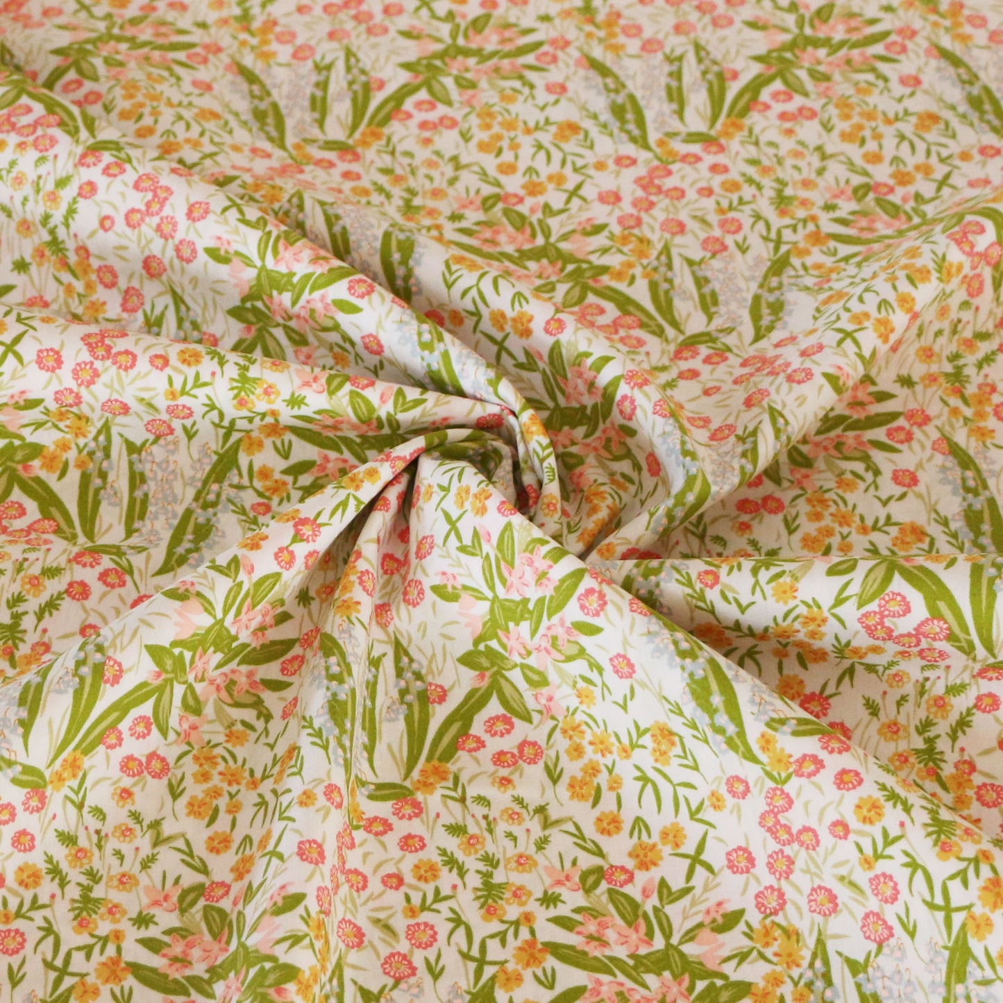 Woven Fabric Signs of Spring 'Creme'