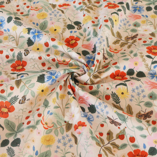 Woven Fabric Wild Strawberry Spot 'Beige'