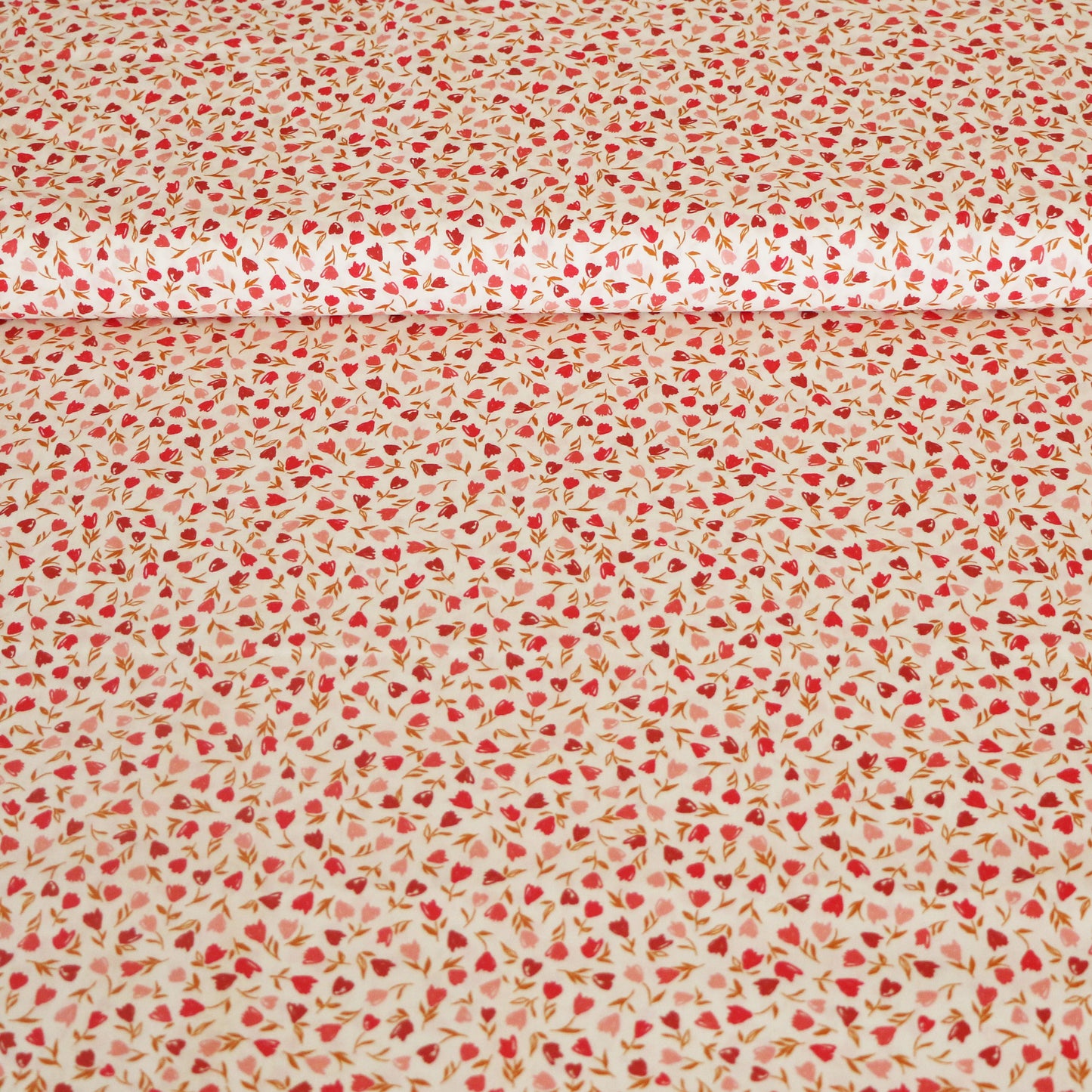 Gewebter Stoff Tulpen 'Creme'