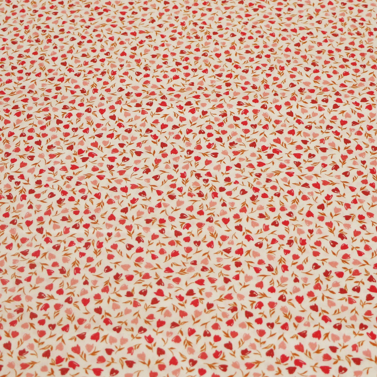 Gewebter Stoff Tulpen 'Creme'