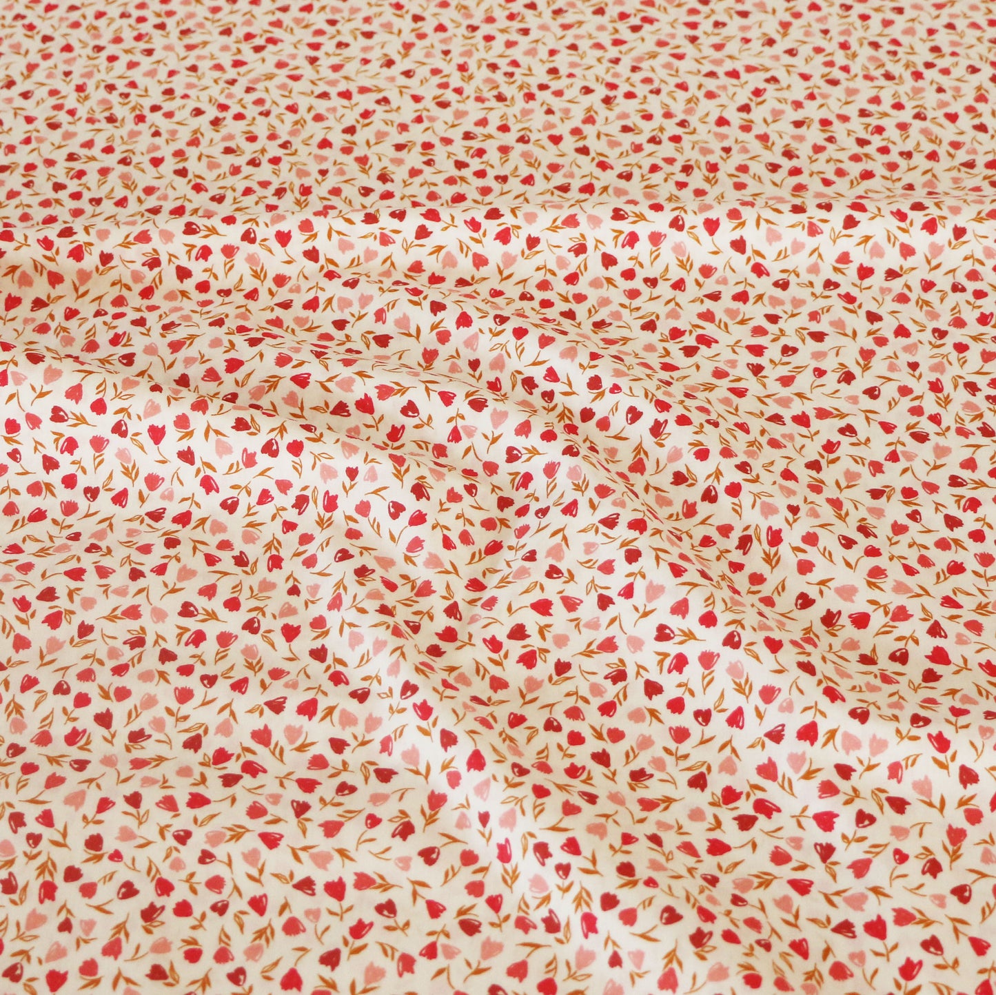 Gewebter Stoff Tulpen 'Creme'