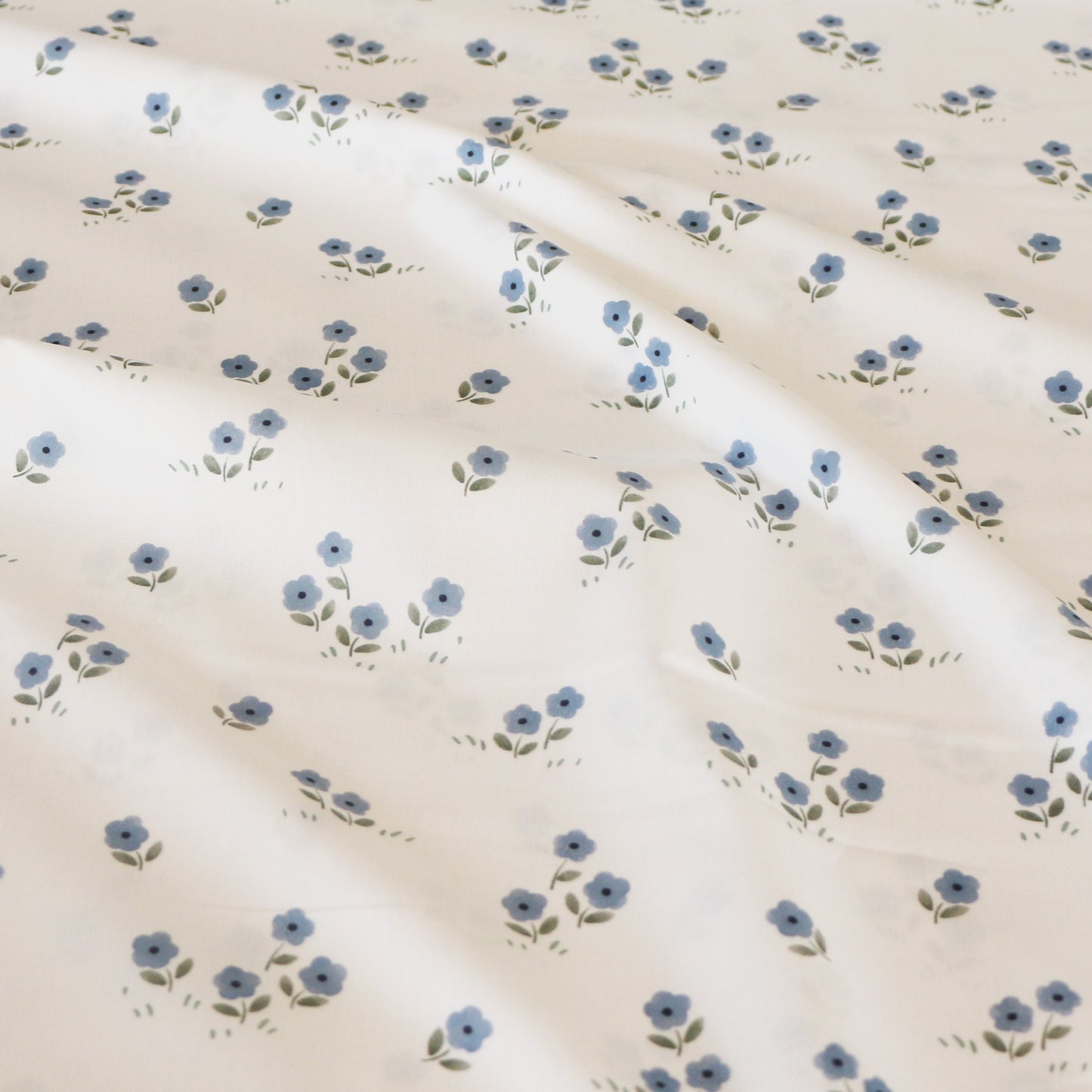 Woven Fabric flower Sky Blue 'White'