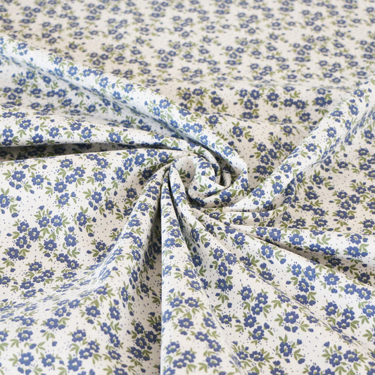 Gewebter Stoff Streublumen Blau 'White'