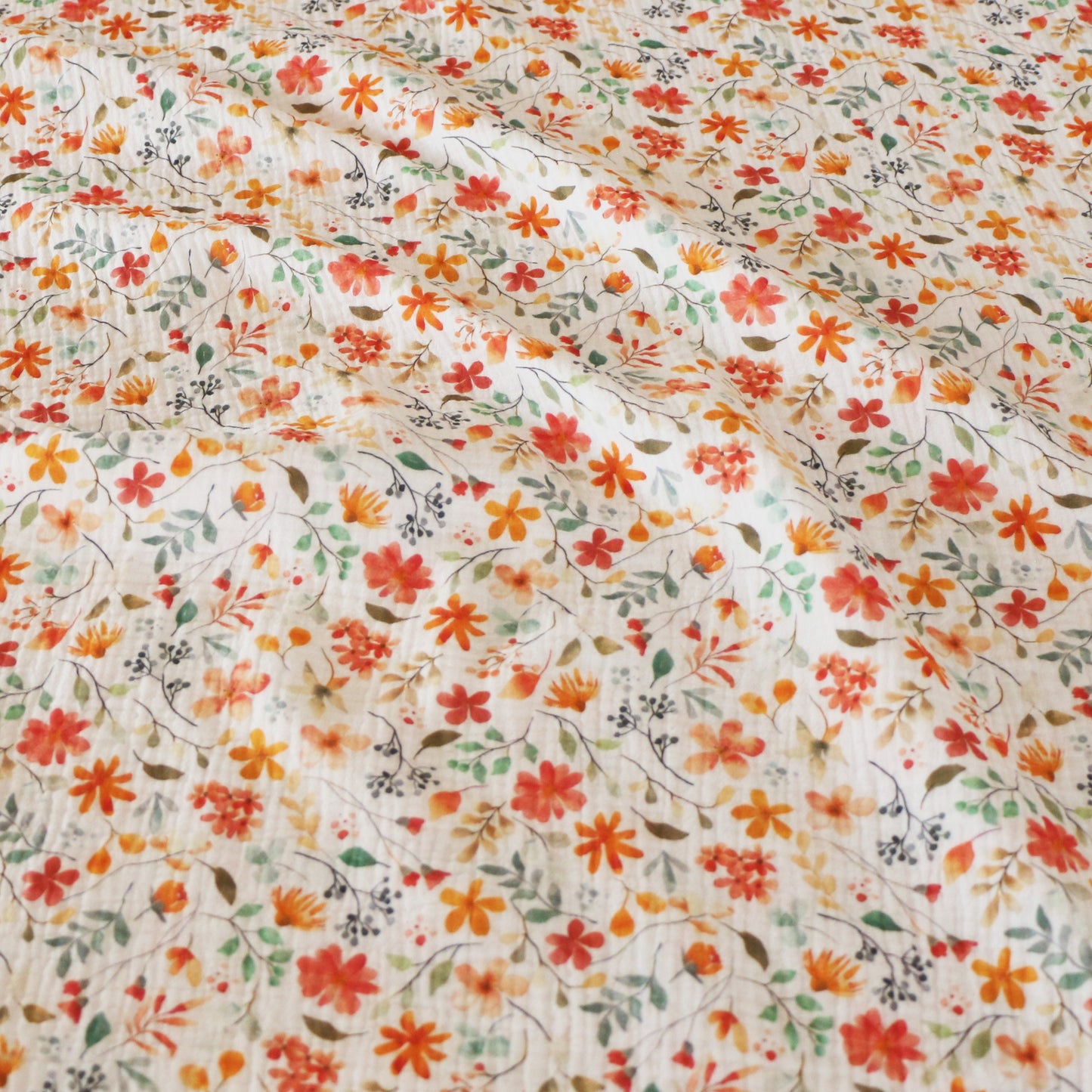 Muslin Aquarell Blommor 'White'