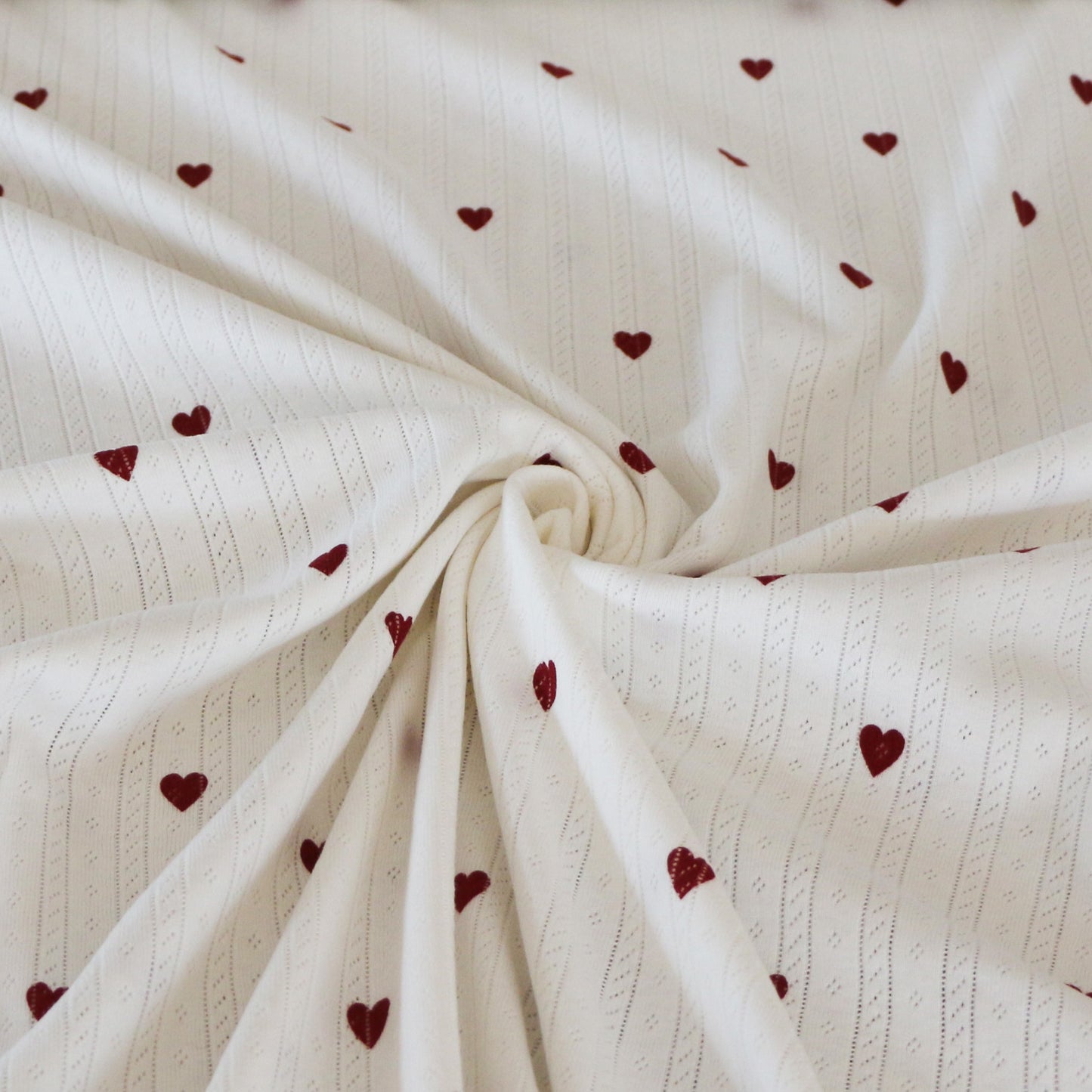 Pointelle Jersey Herz 'Creme'