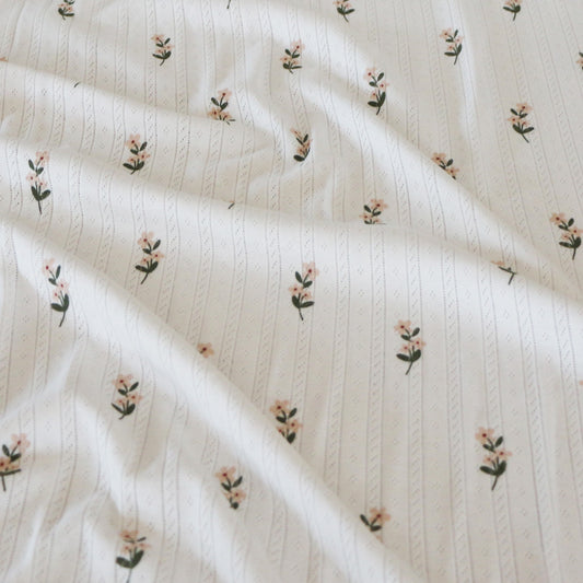 Pointelle Jersey Blume 'Creme'