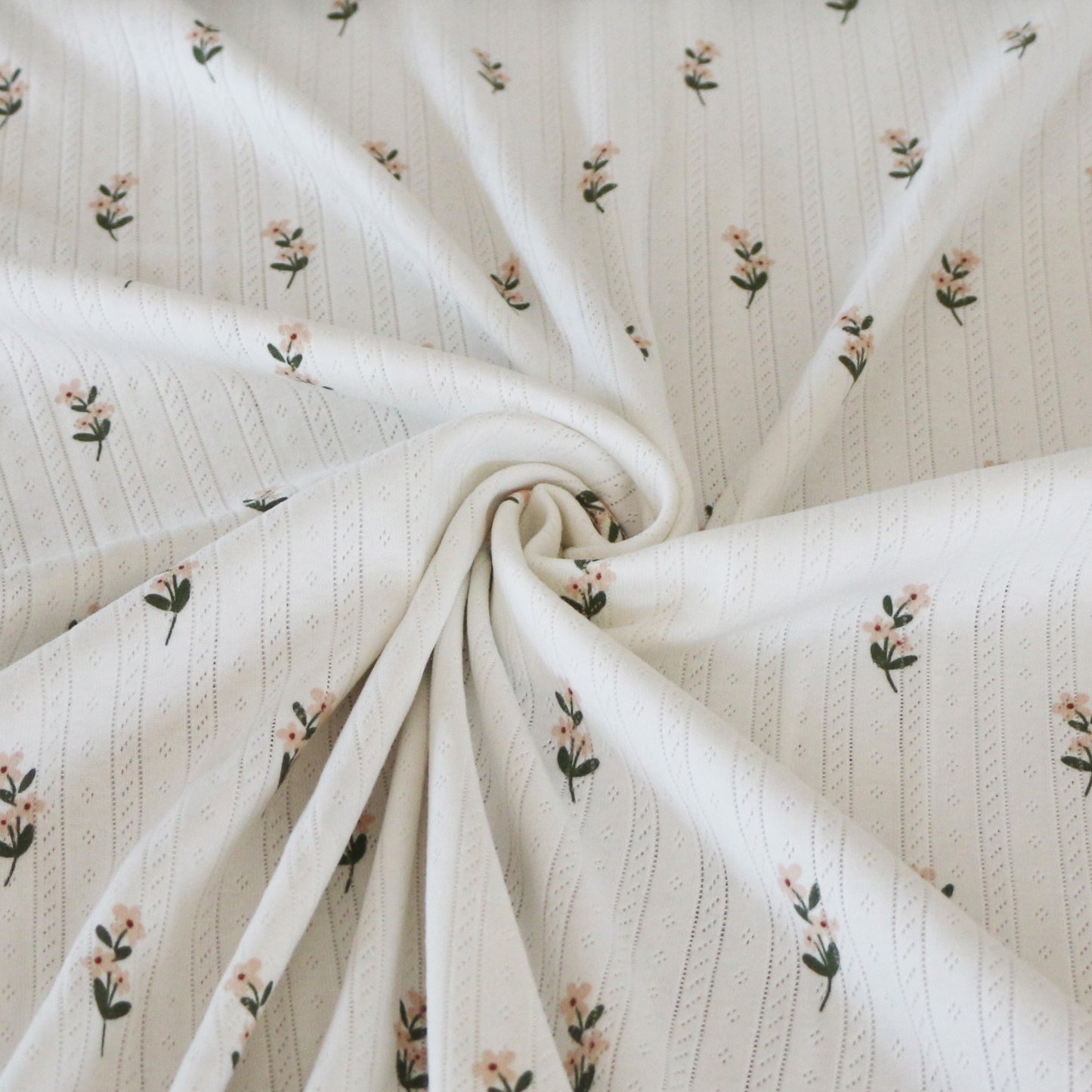 Pointelle Jersey Blume 'Creme'