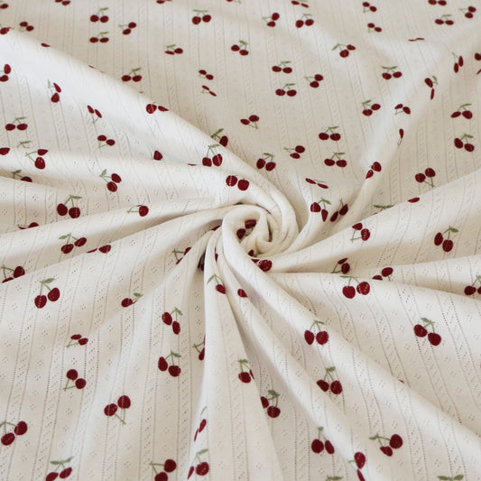 Pointelle Jersey Kirsche 'Creme'