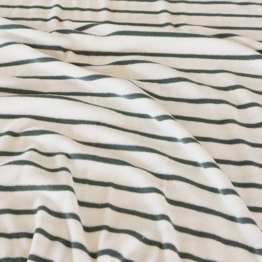 Stretchfrotte Randig 'Green & Creme'
