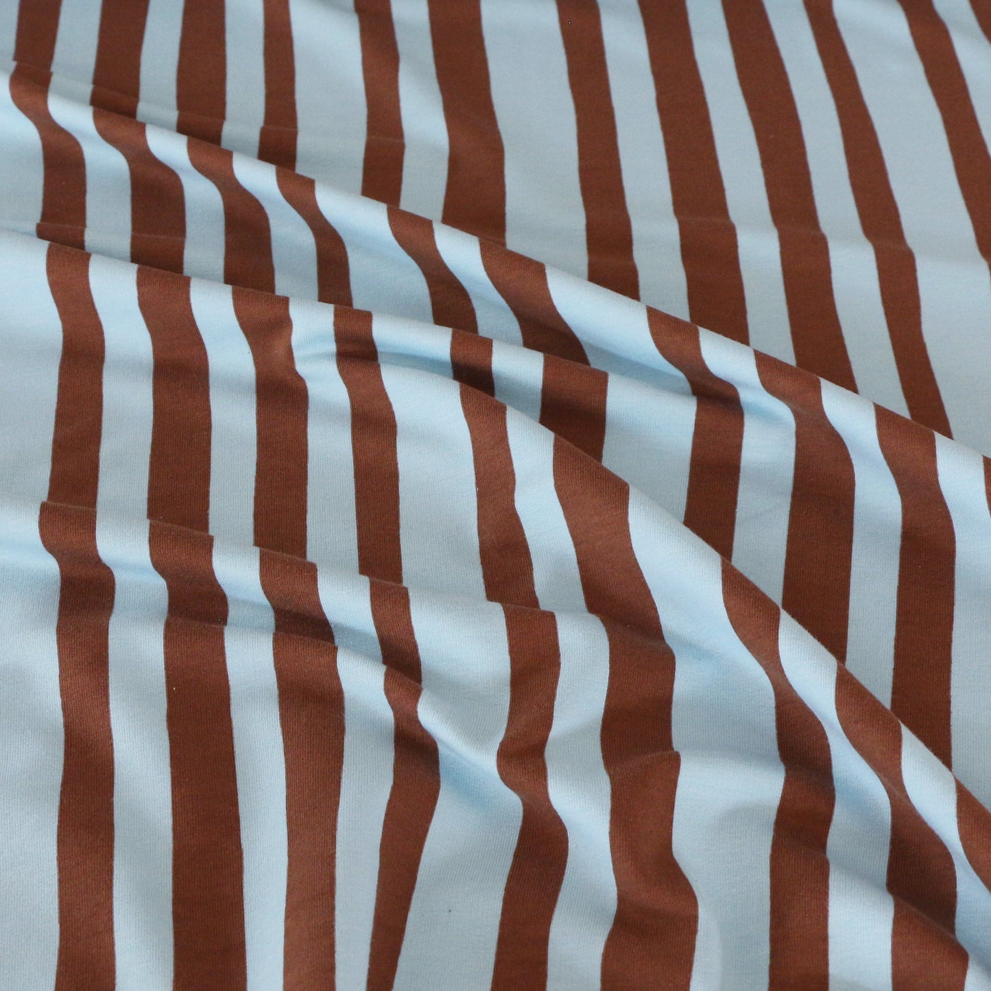 French Terry Randig 'Blue & Brown'