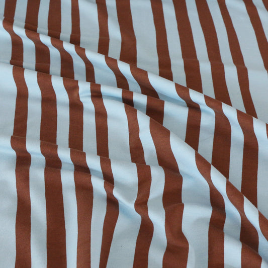 French Terry Streifen 'Blue & Brown'