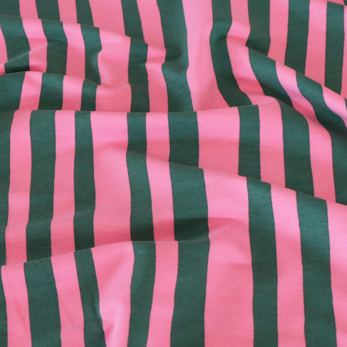 French Terry Randig 'Green & Pink'