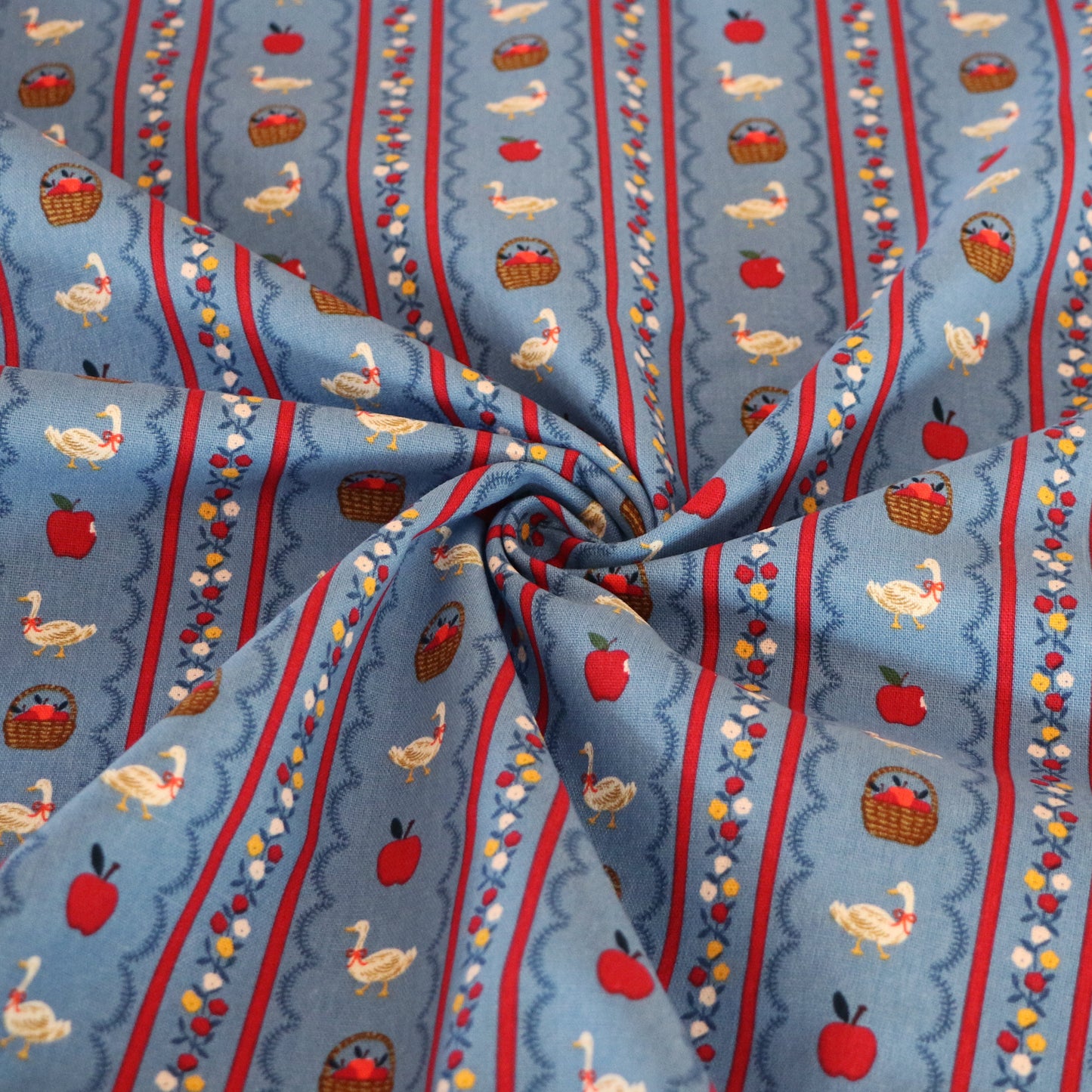 Vävd Canvas Cottage 'Blue & Red'