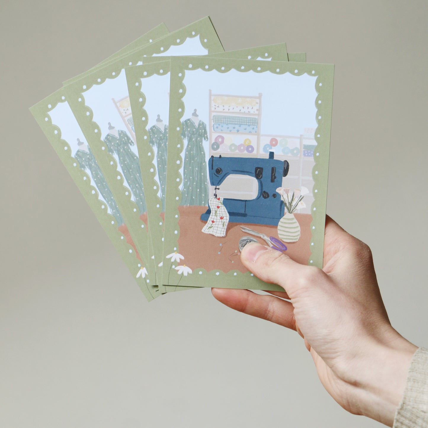Postkarte: Keep Sewing, keep dreaming, keep creating 