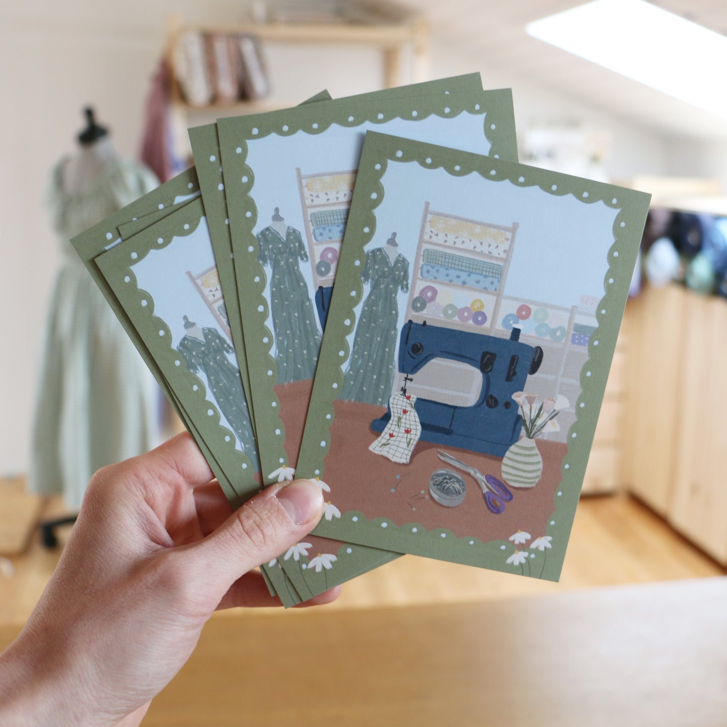Postkarte: Keep Sewing, keep dreaming, keep creating 