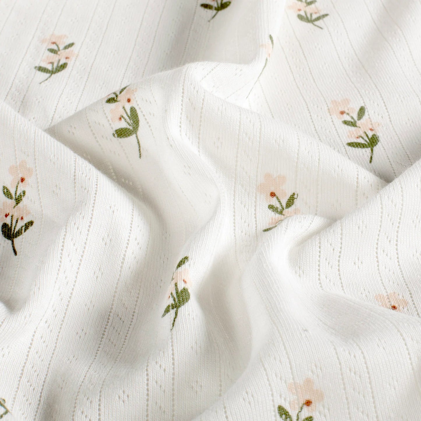 Pointelle Jersey Blume 'Creme'