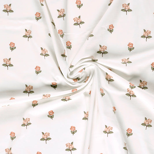 Jersey Flowers Light Pink 'White'