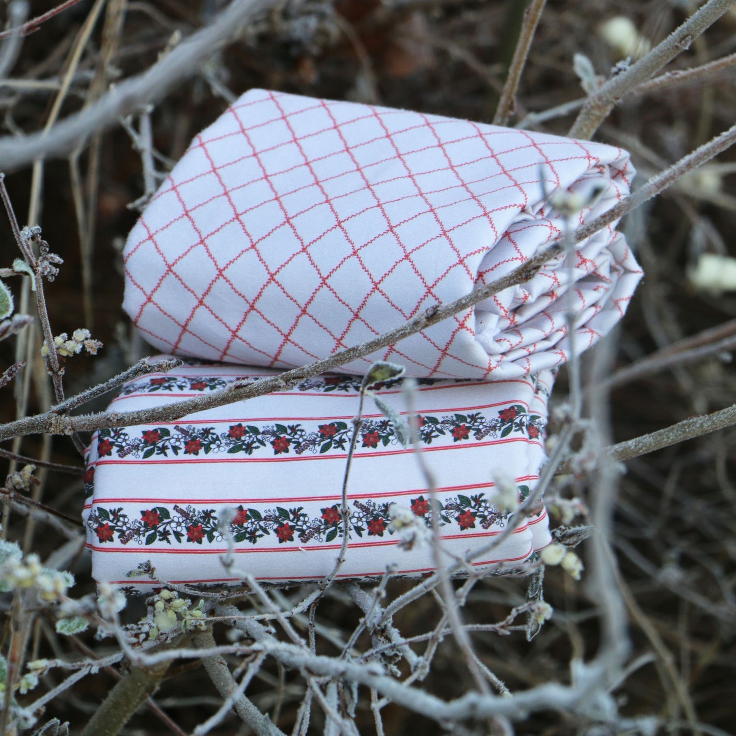 Vävd Jul Rutig 'Creme & Red'